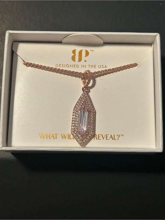 Bomb Party Jewelry - The Eden Necklace: Diamond Cubic Zirconia On Rose Gold